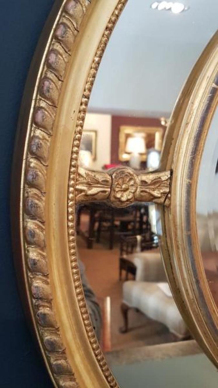 Large Victorian Oval Gilt Segmented Mirror  - Image 3