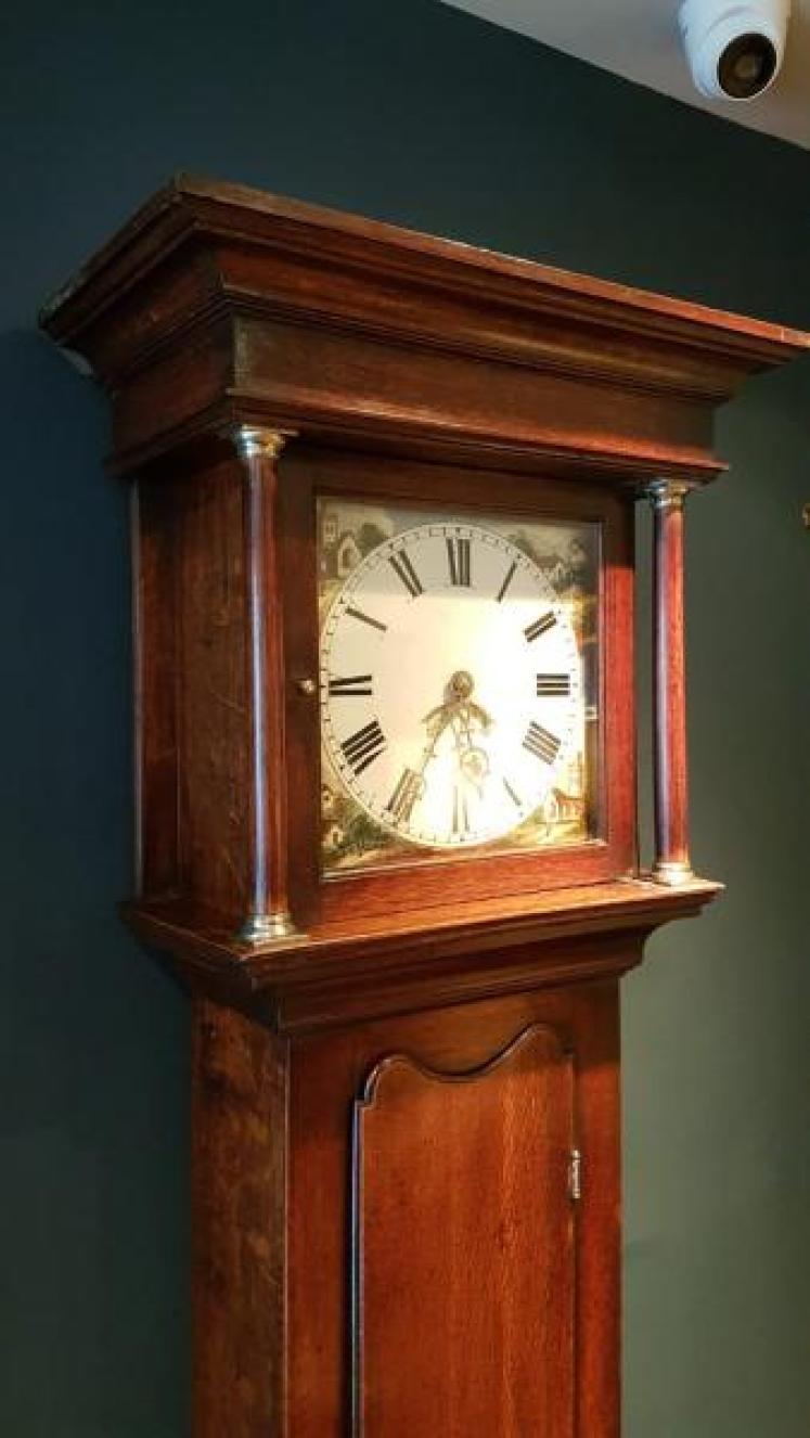 Small George III Oak Cottage Longcase Clock - Image 4