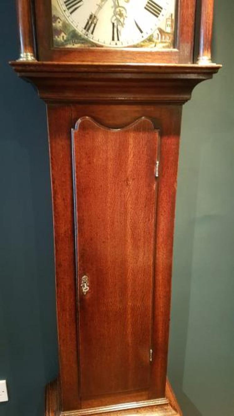 Small George III Oak Cottage Longcase Clock - Image 6