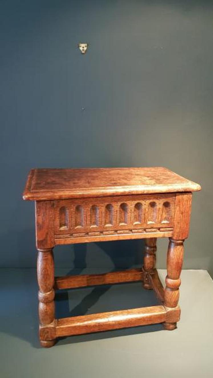 George I Style Oak Box Stool - Image 5