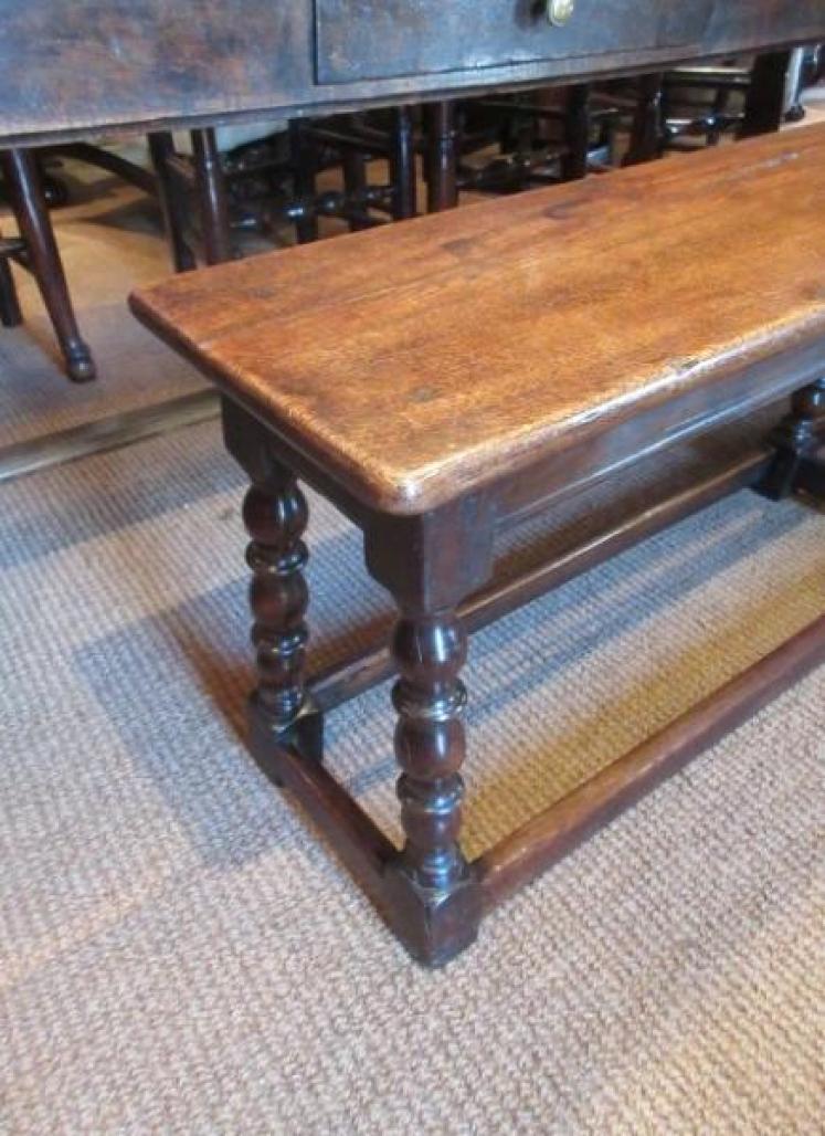 Pair of George III Period Oak Benches - Image 4