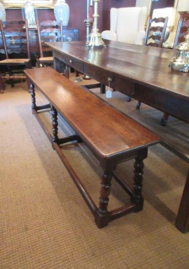 Pair of George III Period Oak Benches - Image 6