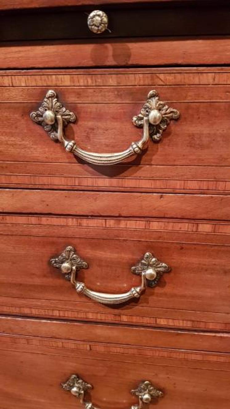 Superb Regency Inlaid Mahogany Chest of Drawers - Image 4