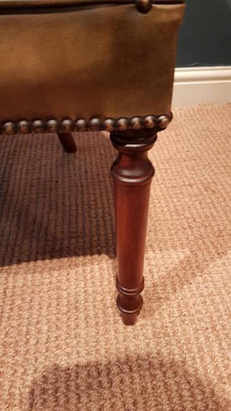 1920's Olive Hide Tub Chair - Image 5