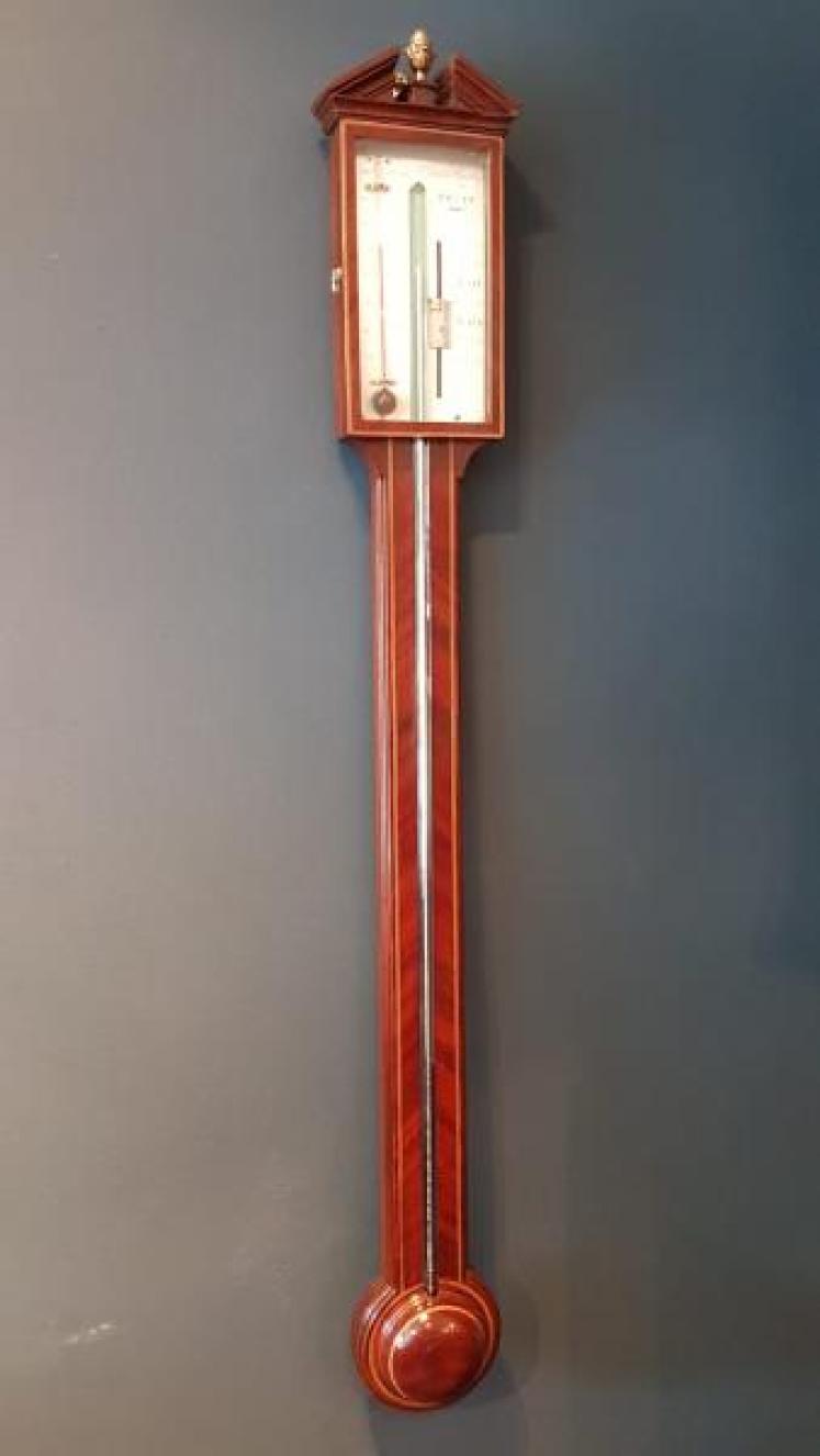 Superb George III Inlaid Mahogany Stick Barometer - Image 1