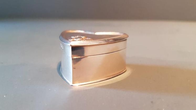 Silver Heart Shaped Ring Box - Image 2