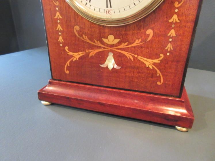 Fine Edwardian Period Sheraton Inlaid Mantel Clock - Image 3