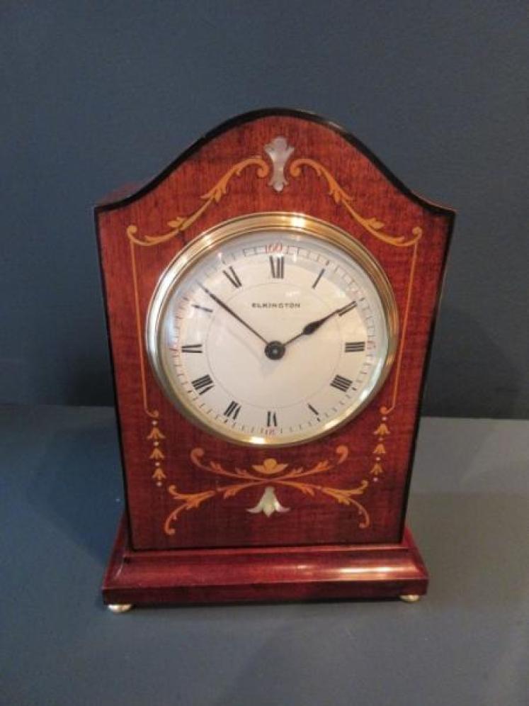 Fine Edwardian Period Sheraton Inlaid Mantel Clock - Image 7