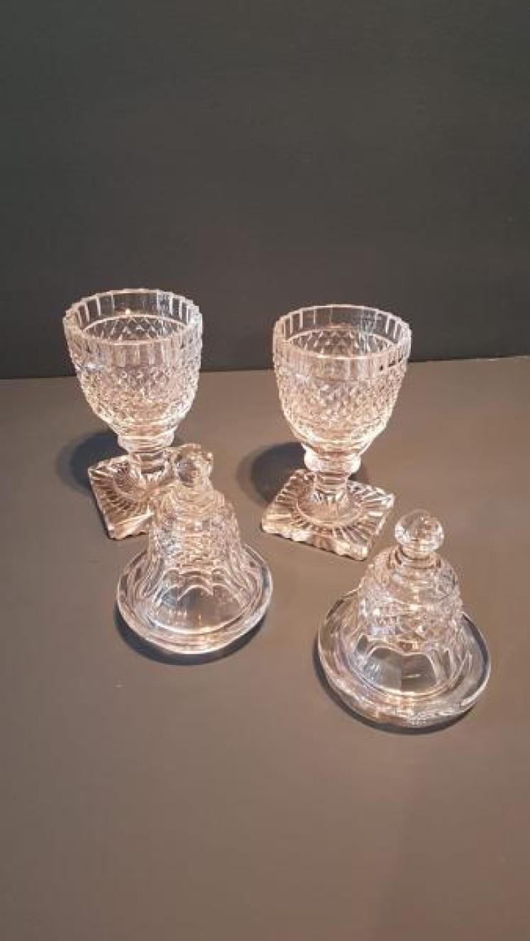 Pair of Early Victorian Cut Crystal Sweet Meat Dishes - Image 2