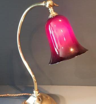 Antique Adjustable Brass Desk Lamp