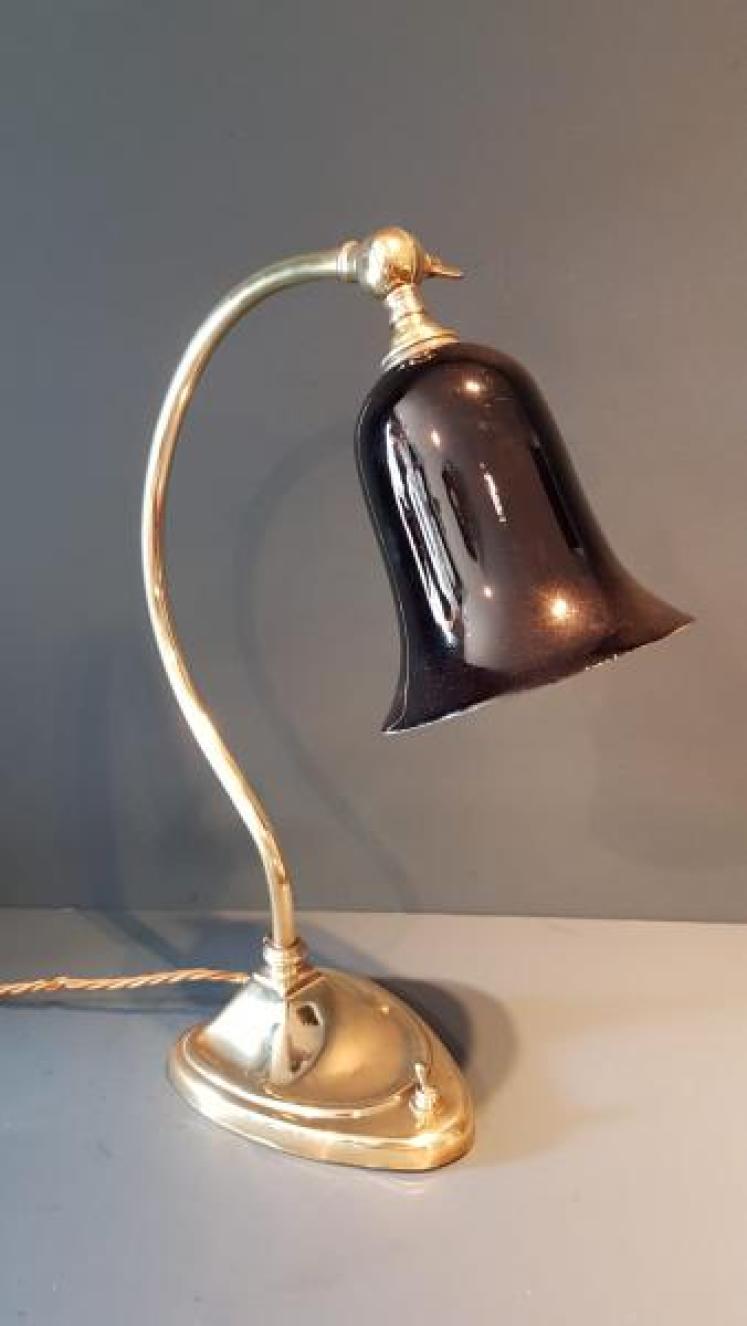 Antique Adjustable Brass Desk Lamp - Image 2