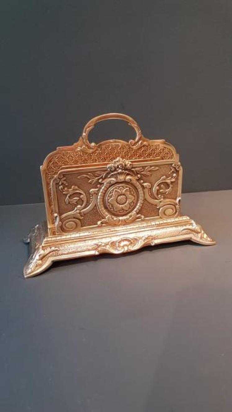 Victorian Cast Brass Letter Rack - Image 1