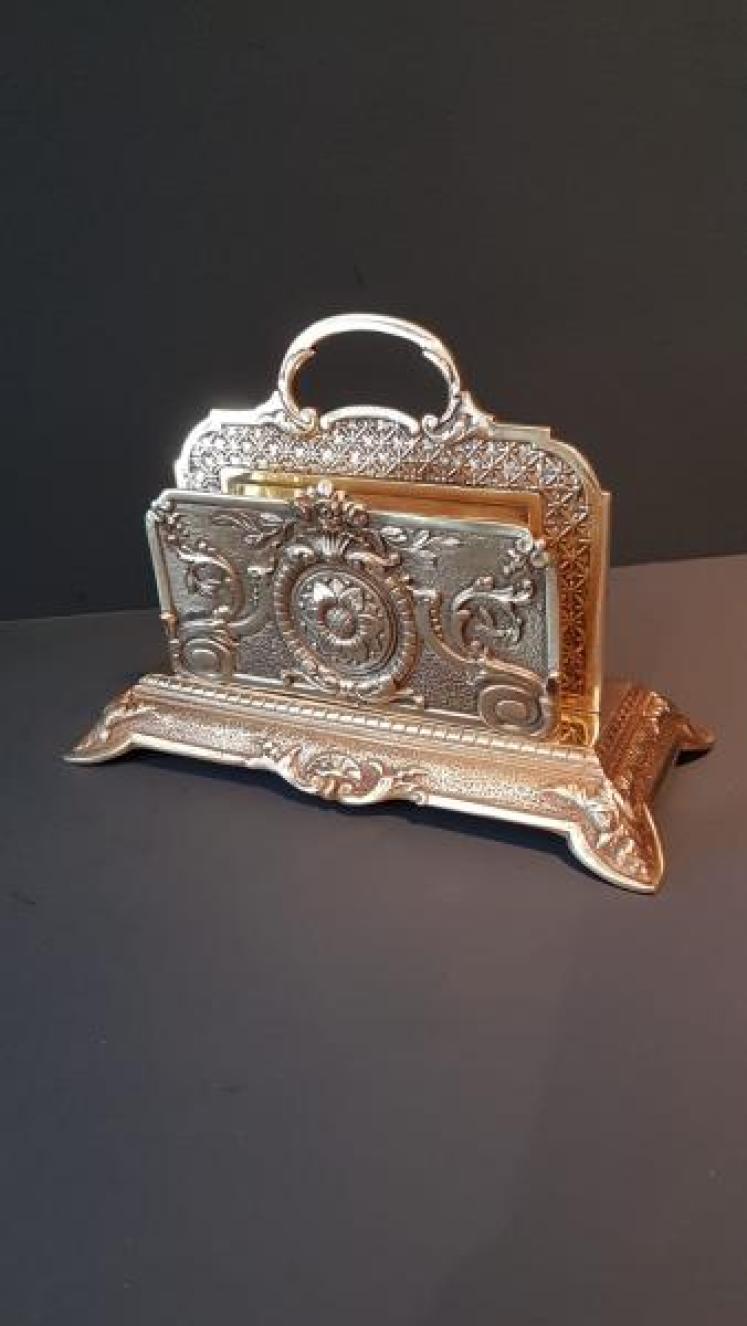 Victorian Cast Brass Letter Rack - Image 4