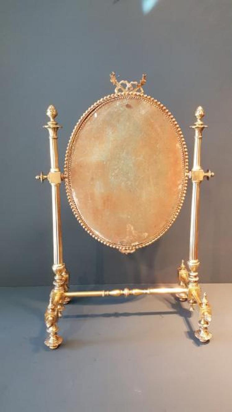 Superb Victorian Brass Dressing Table Mirror - Image 3