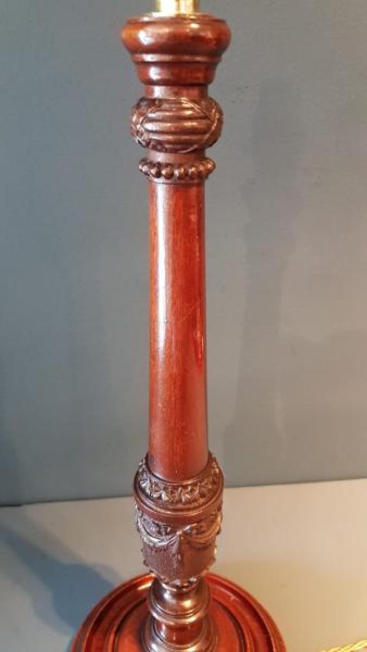 Fine Quality Edwardian Carved Mahogany Table Lamp  - Image 2