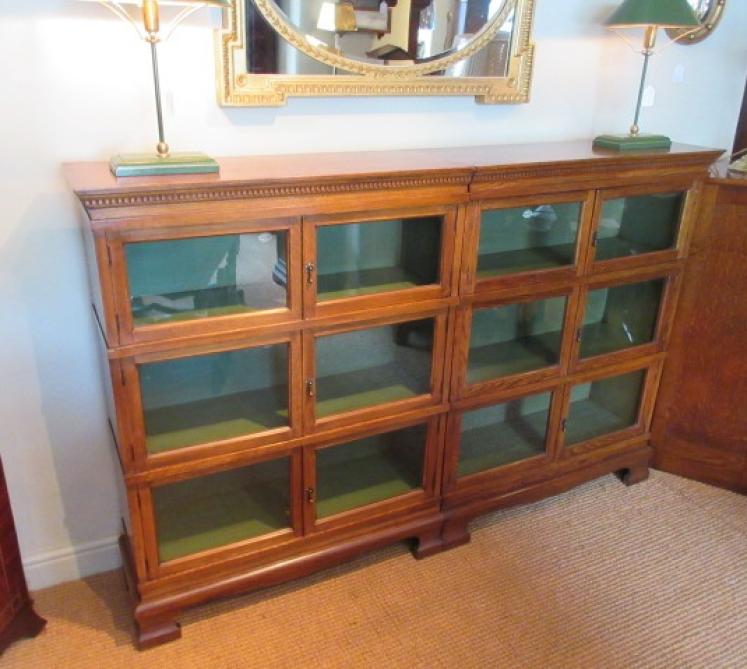 Superb Antique Oak Barrister's Double Glazed Bookcase - Image 1