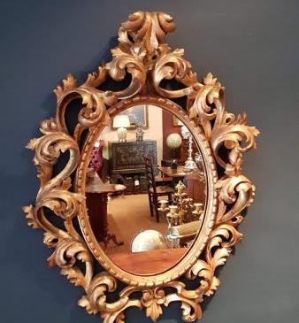 Edwardian Timber Gilt Rocco Style Mirror