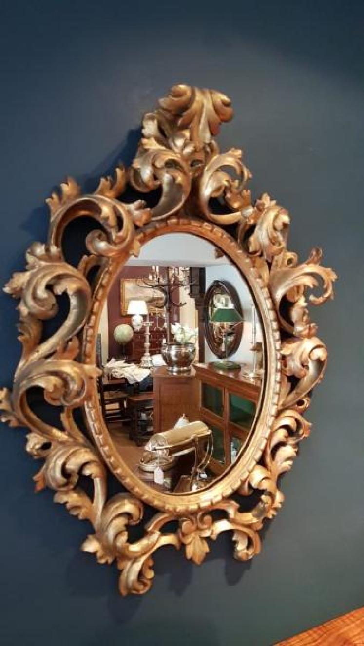 Edwardian Timber Gilt Rocco Style Mirror - Image 7