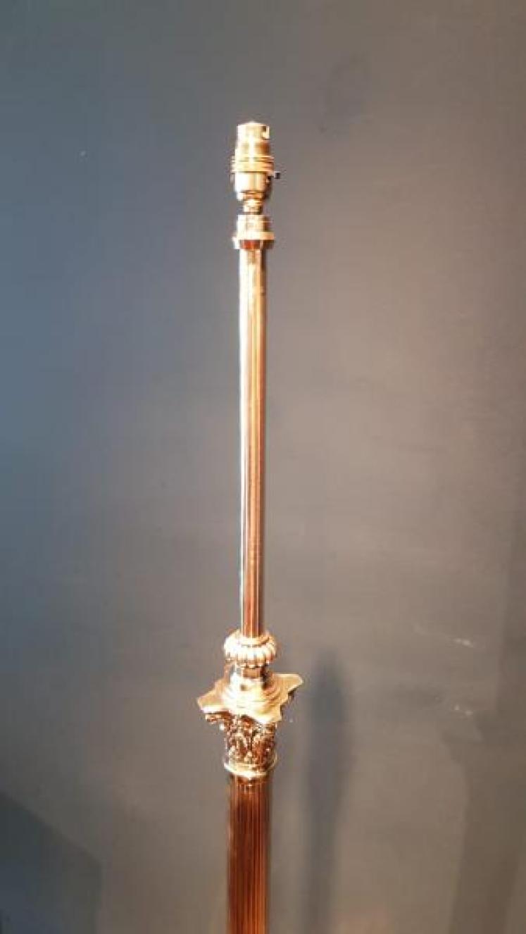 Top Quality Antique  Brass Corinthian Column Lamp Standard - Image 4