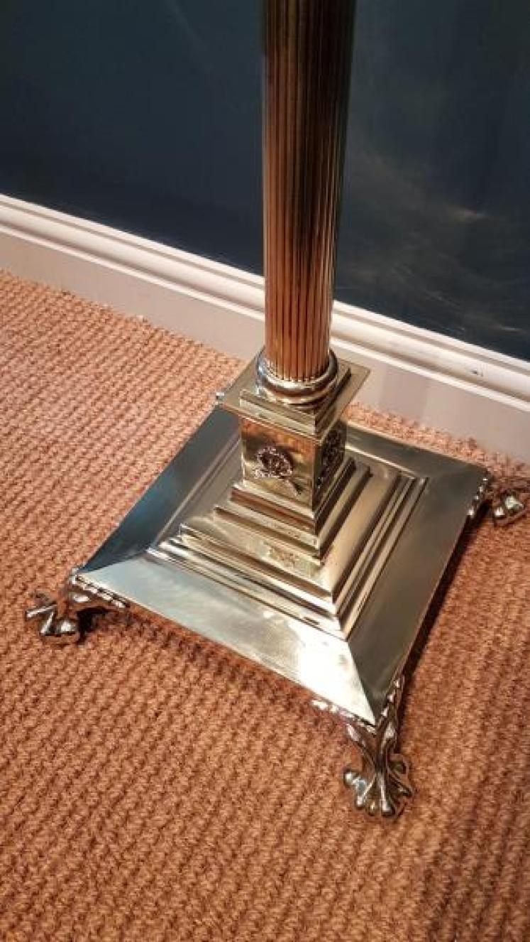 Top Quality Antique  Brass Corinthian Column Lamp Standard - Image 6