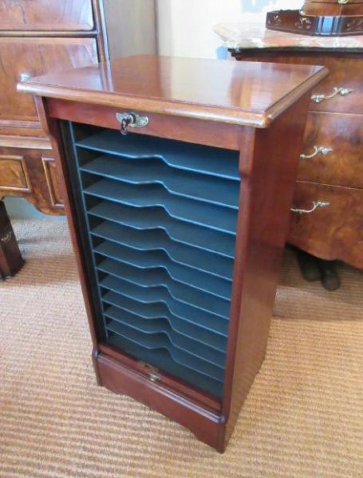 Antique 1920's Mahogany Tambour Filing Cabinet - Image 7