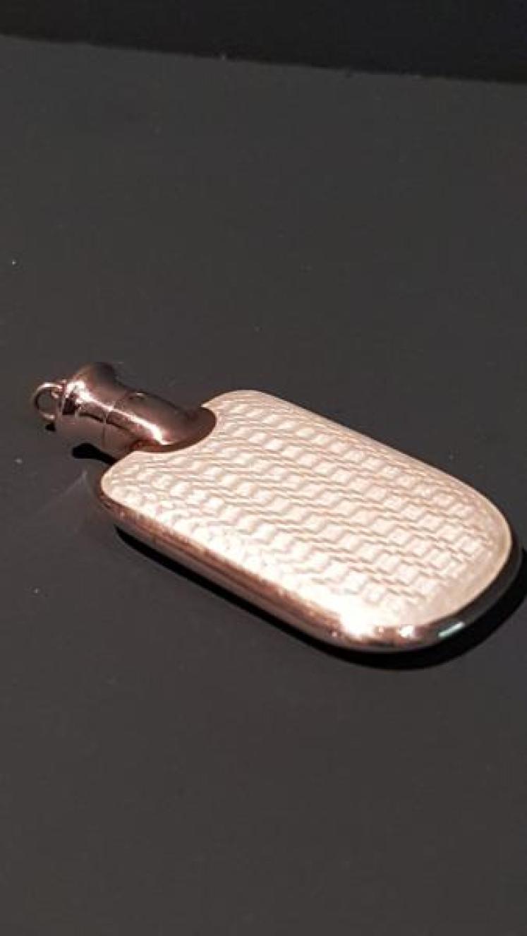 Antique Engine Turned Enamel Silver Pocket Scent Bottle - Image 4