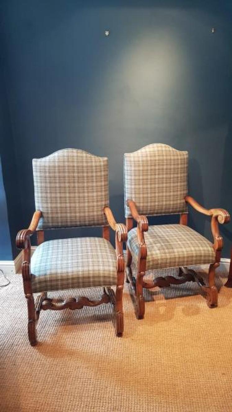 Pair of Victorian Walnut Framed Arm Chairs - Image 1