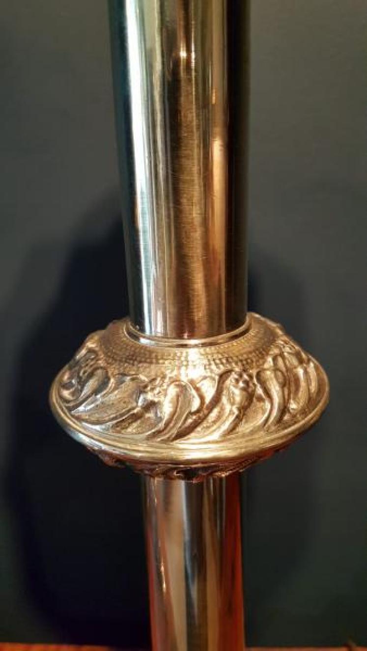 Pair of Victorian Cast Brass Church Candlesticks Lamps - Image 5