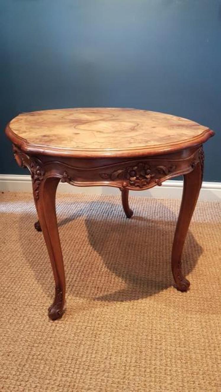 1920's Figured Walnut Coffee Table  - Image 2