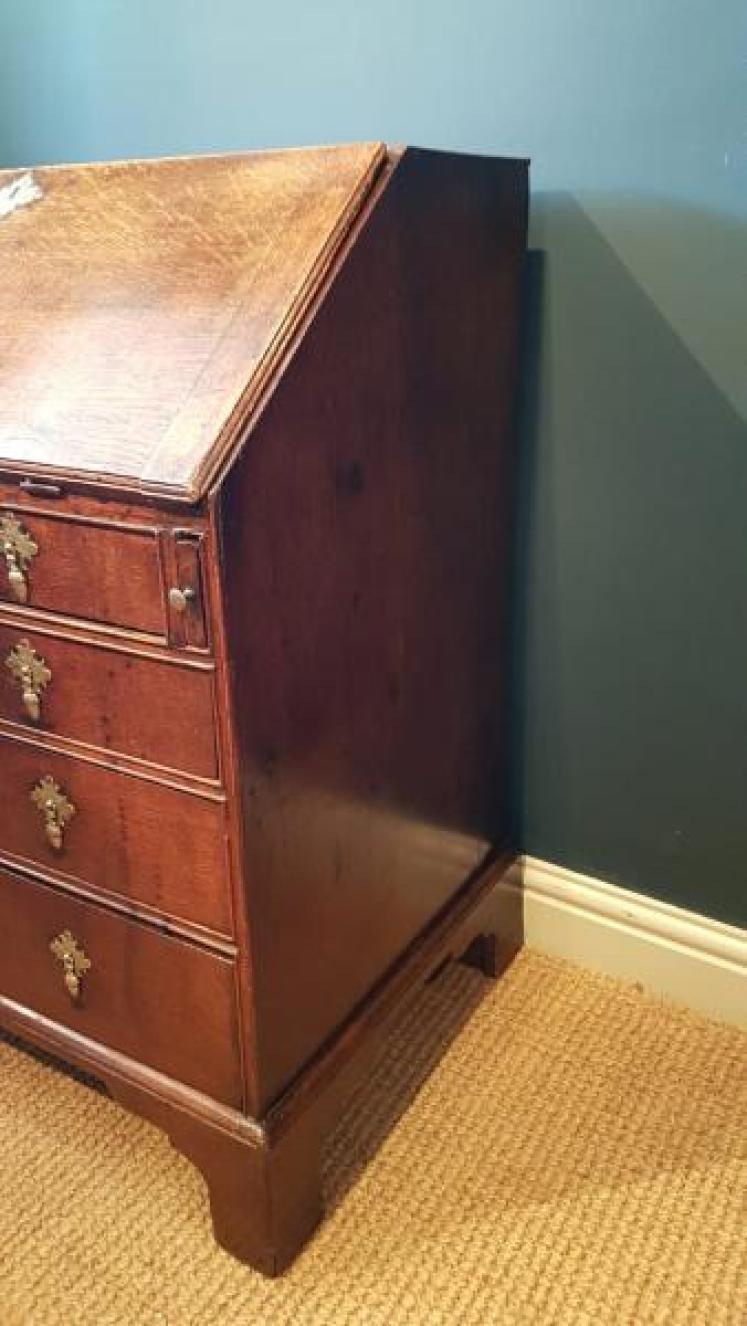 Superb Original Small George II Oak Bureau  - Image 2