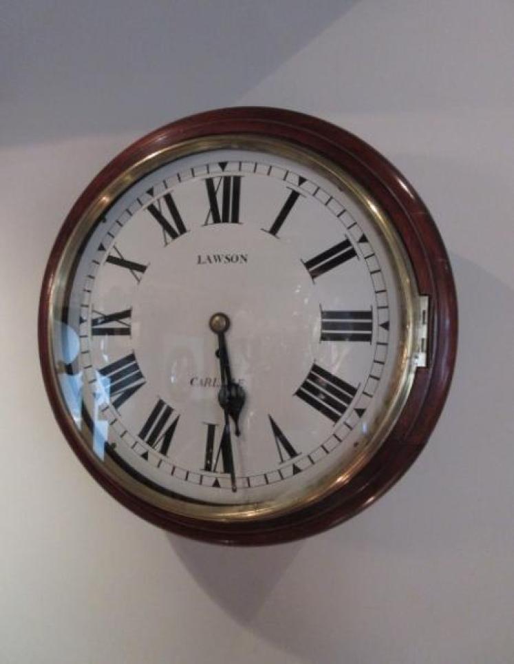 Antique Single Fusee 14" Dial Carlisle Wall Clock - Image 1