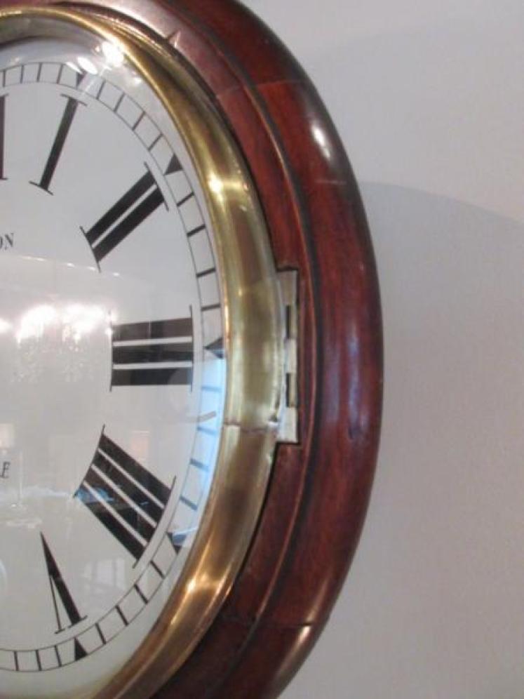 Antique Single Fusee 14" Dial Carlisle Wall Clock - Image 3