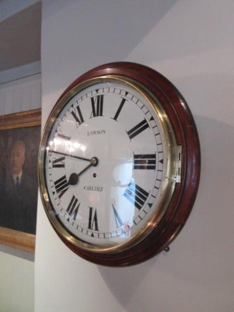 Antique Single Fusee 14" Dial Carlisle Wall Clock - Image 7