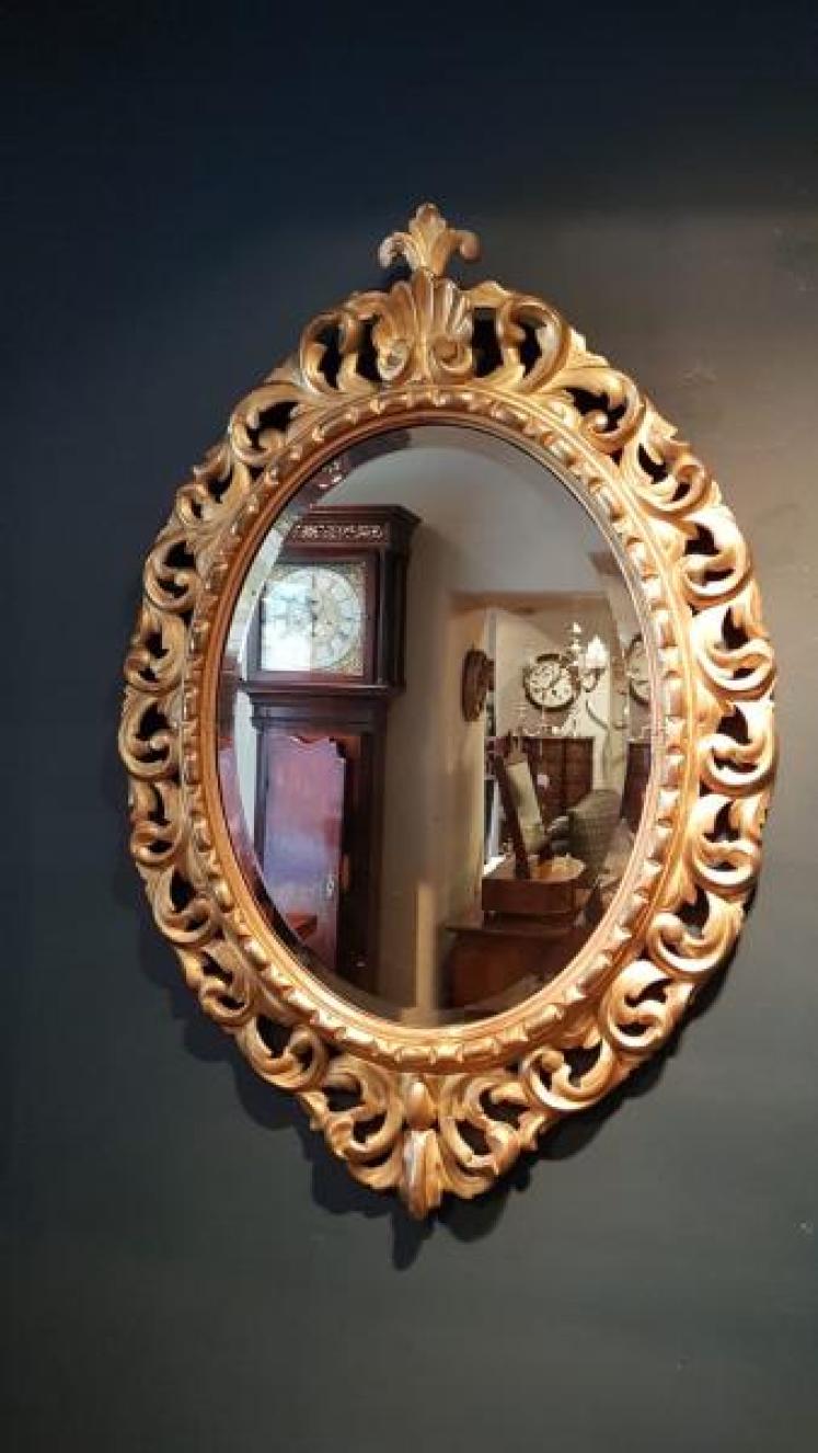 Superb Victorian Timber Gilt Oval Mirror - Image 3