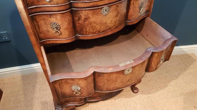 Fine 19th Century Burr Walnut Tallboy - Image 5