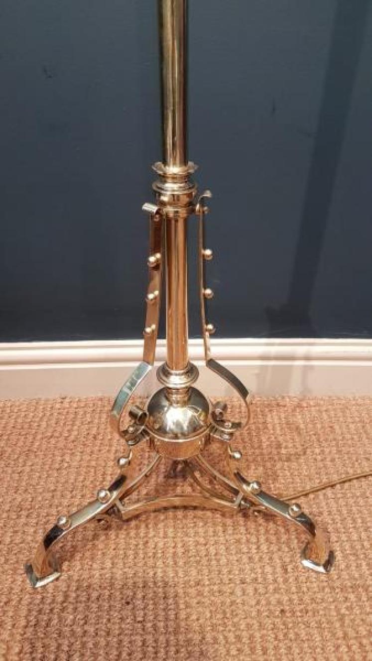 Edwardian Brass Lamp Standard - Image 5