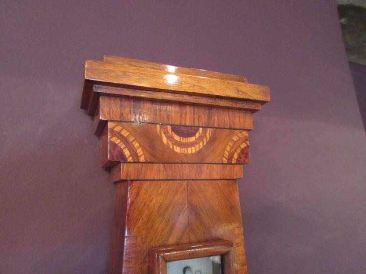 Superb Art Deco Figured Walnut Inlaid Banjo Barometer - Image 4
