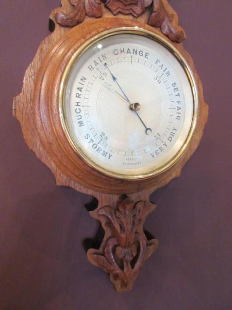 Small Mid Victorian Rosewood Banjo Barometer - Image 2