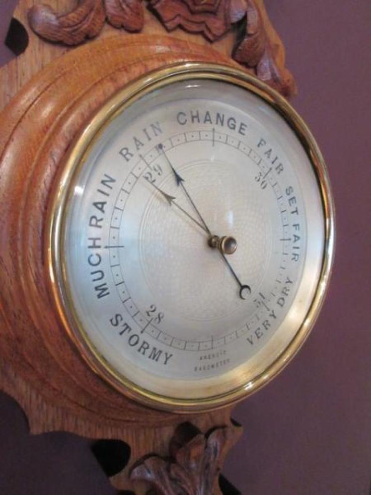 Small Mid Victorian Rosewood Banjo Barometer - Image 3