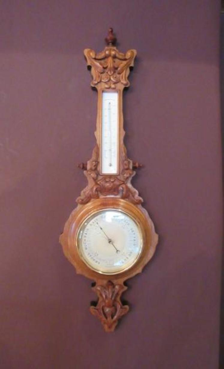 Small Mid Victorian Rosewood Banjo Barometer - Image 7