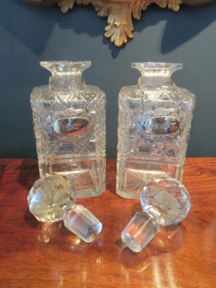 Superior Victorian Oak & Silvered Two Bottle Tantalus - Image 3
