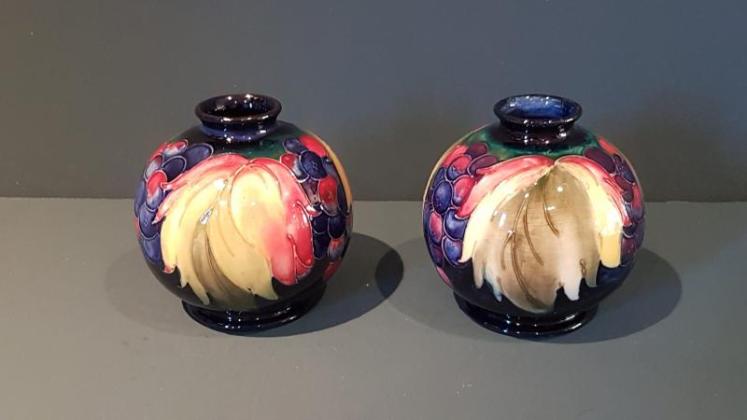 Pair of Moorcroft Leaf and Berries Globular Vases - Image 1