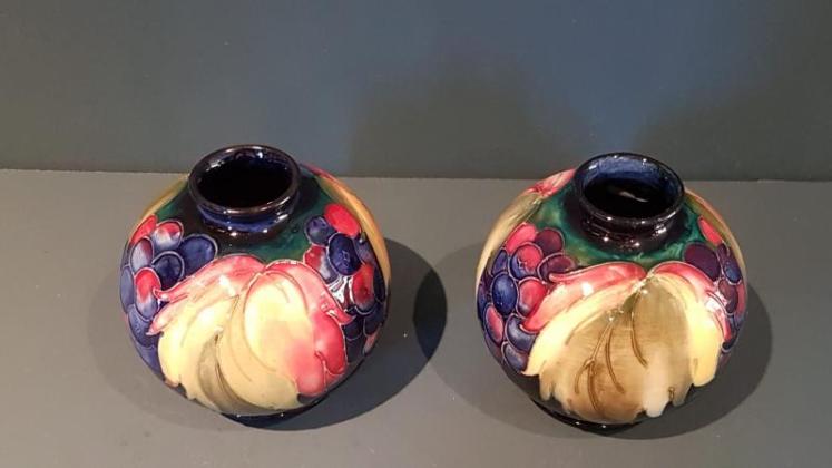 Pair of Moorcroft Leaf and Berries Globular Vases - Image 2