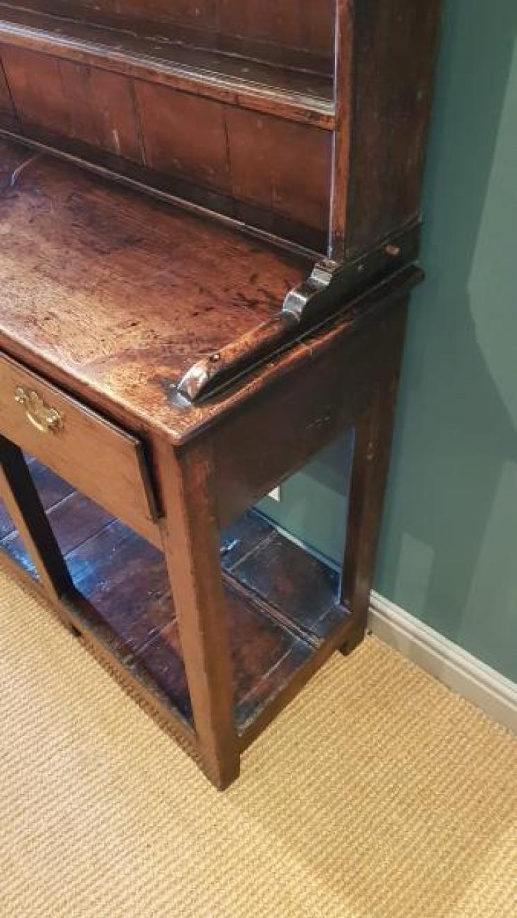 Superb Antique George II Period Oak Open Pot Board Dresser - Image 7