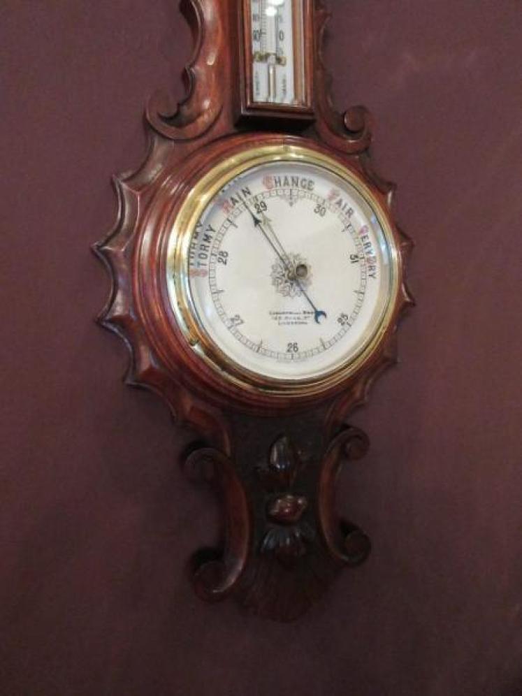 Superb Mid Victorian Mahogany Banjo Barometer - Image 2