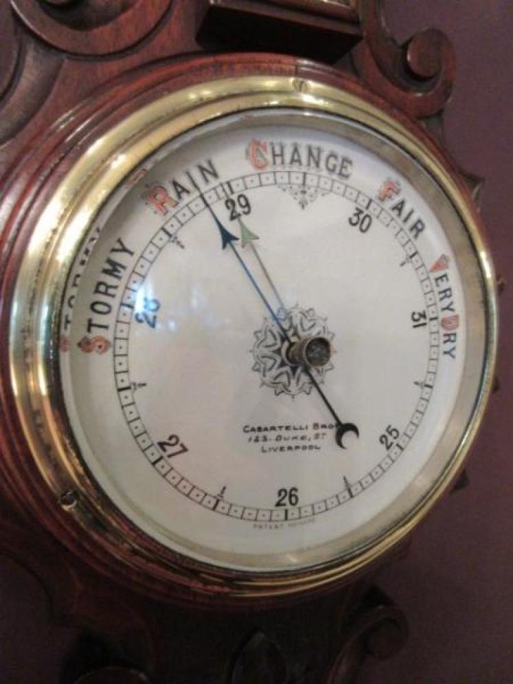 Superb Mid Victorian Mahogany Banjo Barometer - Image 3