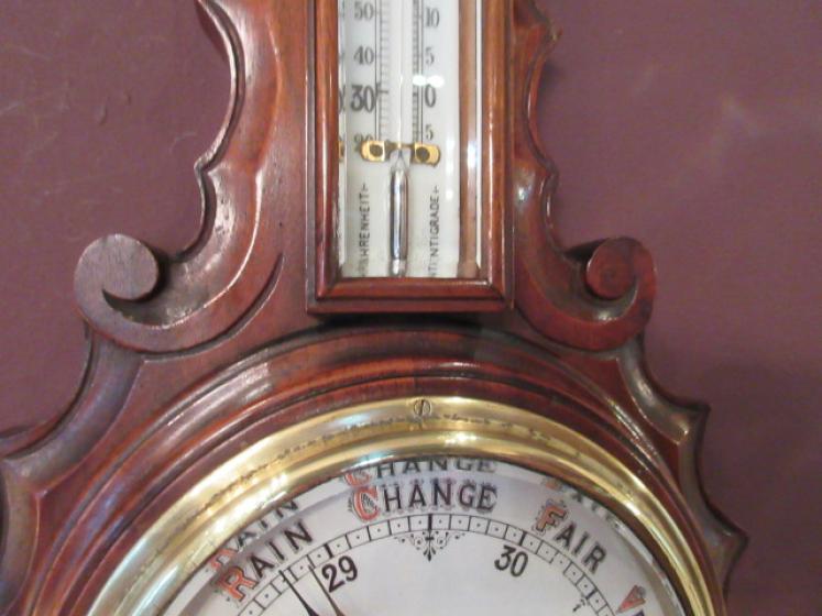 Superb Mid Victorian Mahogany Banjo Barometer - Image 4