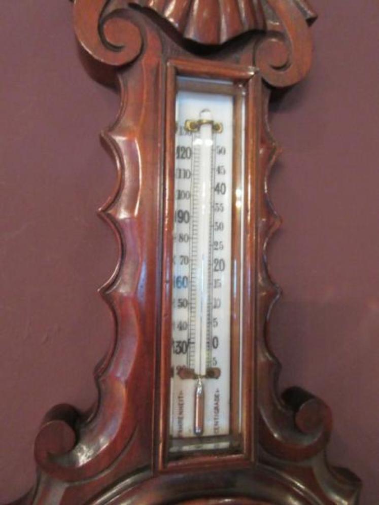 Superb Mid Victorian Mahogany Banjo Barometer - Image 5