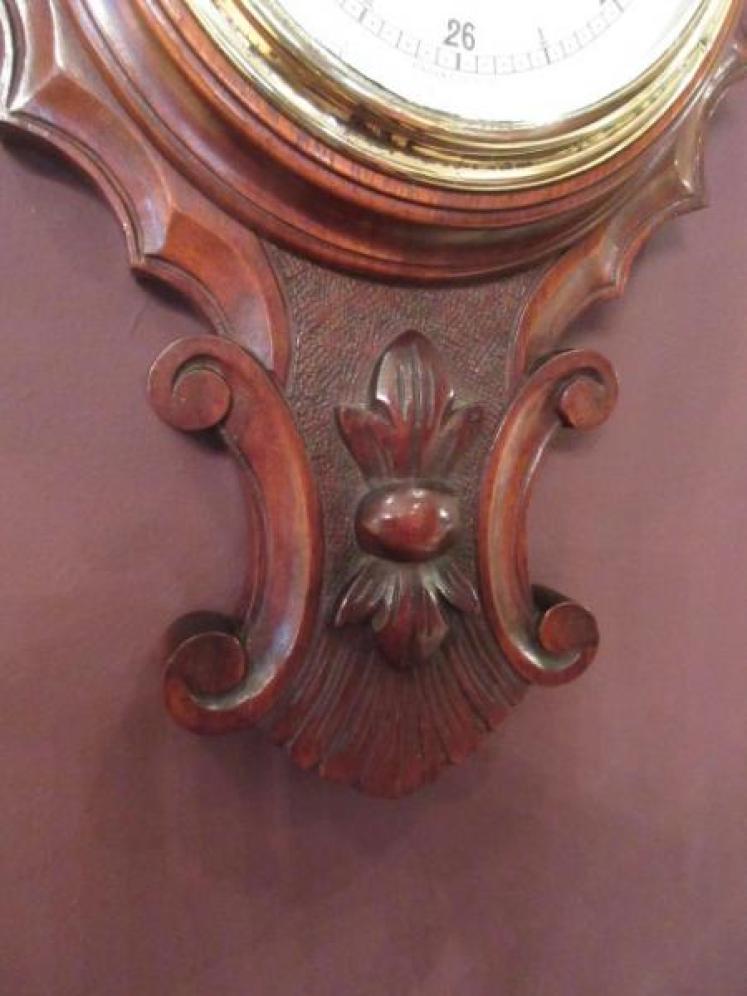 Superb Mid Victorian Mahogany Banjo Barometer - Image 6