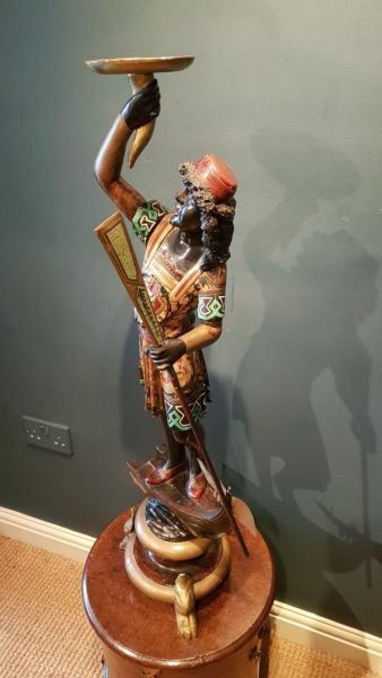 Antique Carved Timber Blackamoor Figure - Image 2